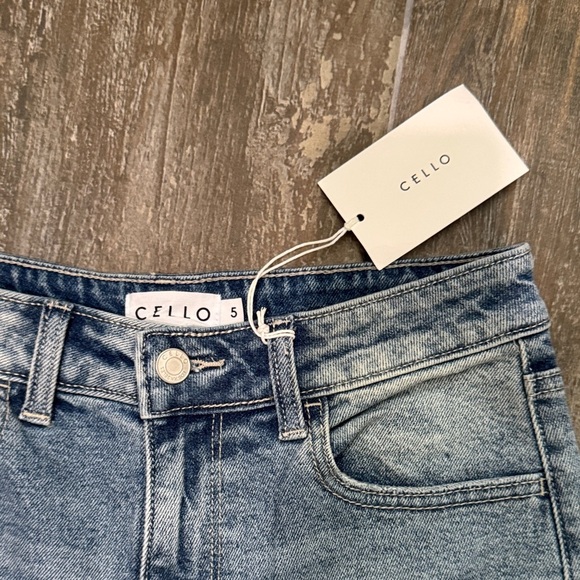 Cello Medium Blue Distressed High Rise straight Jeans - Picture 2 of 10